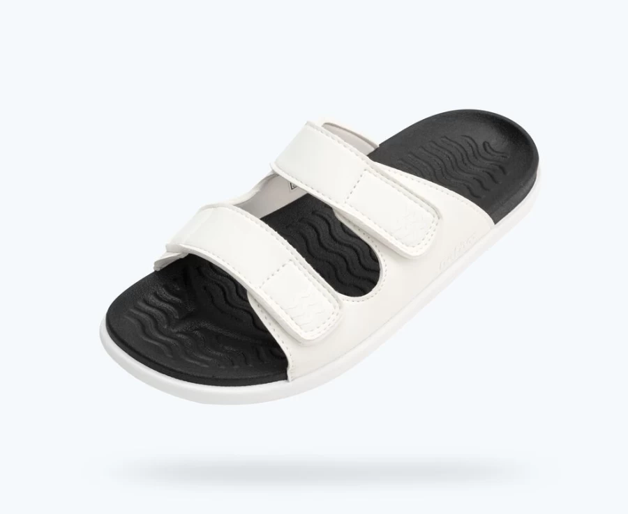Native Shoes Frankie Sugarlite Junior Girls Sneakers in Shell White & Jiffy Black