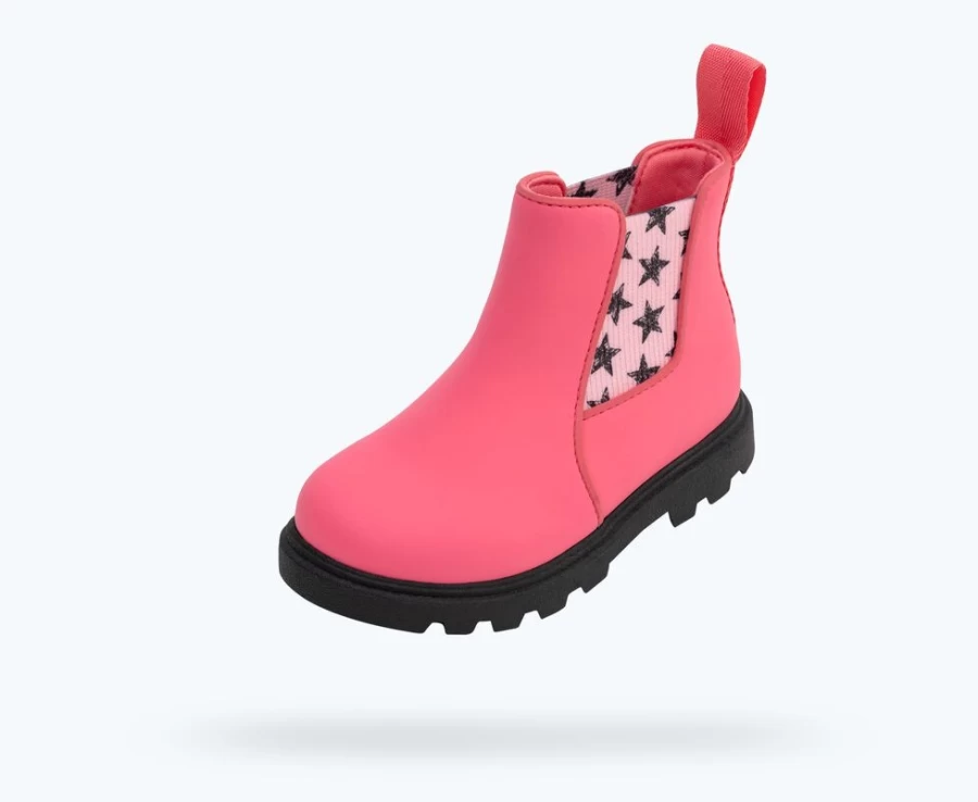 Native Shoes Kensington Treklite Bloom Girls Sneakers in Dazzle Pink, Jiffy Black & Princess Jiffy Stars