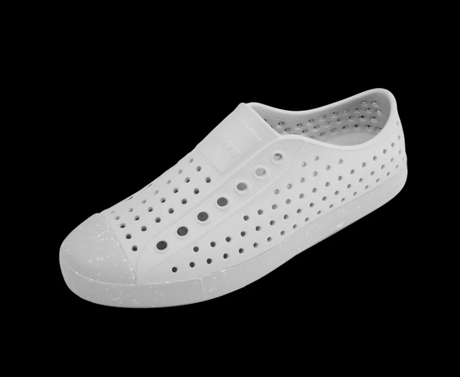 Native Shoes Jefferson Bloom Women's Sneakers in Mist Grey with Shell Speckles Design