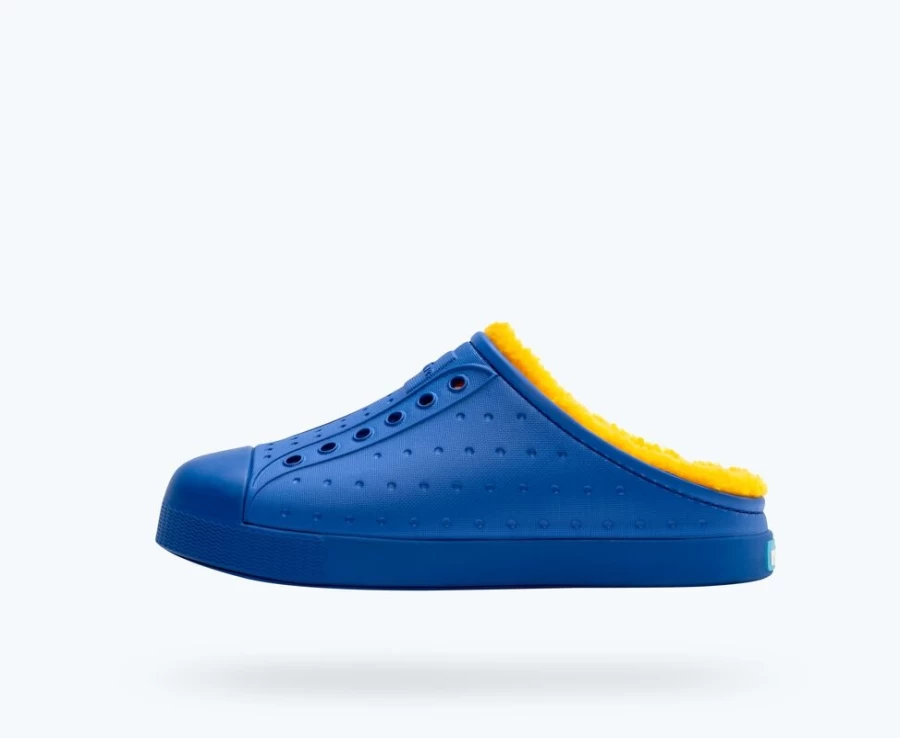 Native Shoes Jefferson Cozy Sugarlite Big Kid Girls Sneakers in UV Blue & Spicy Yellow